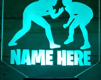 Personalized Wrestling LED Night Light: Wrestler Gift