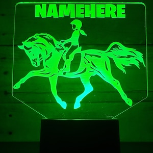 Personalized Horse Rider LED Lamp: Equestrian Night Light