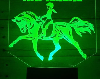 Personalized Horse Rider LED Lamp: Equestrian Night Light