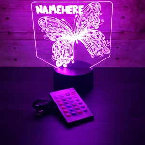 Personalized Butterfly Lamp | Butterfly Night Light | Butterfly Gift | Childrens Gift | Gift For Him | Gift For Her | Birthday Gift | Name