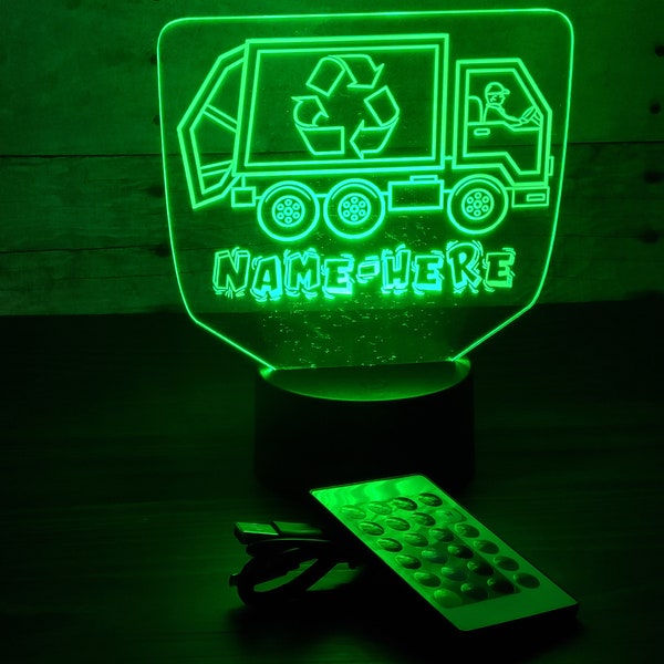 Trash Truck Decor | Recycle Truck Decor | Trash Truck Lamp | Recycle Truck Lamp | Trash Truck Night Light | Recycle Truck Night Light | Gift