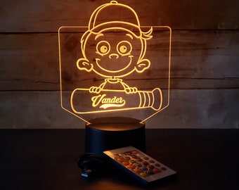 Personalized Baseball Player Lamp | Baseball Night Light | Baseball Gift | Softball Gift | Gift For Him | Gift For Her | Birthday Gift