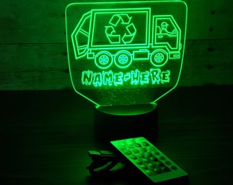 Trash Truck Decor | Recycle Truck Decor | Trash Truck Lamp | Recycle Truck Lamp | Trash Truck Night Light | Recycle Truck Night Light | Gift