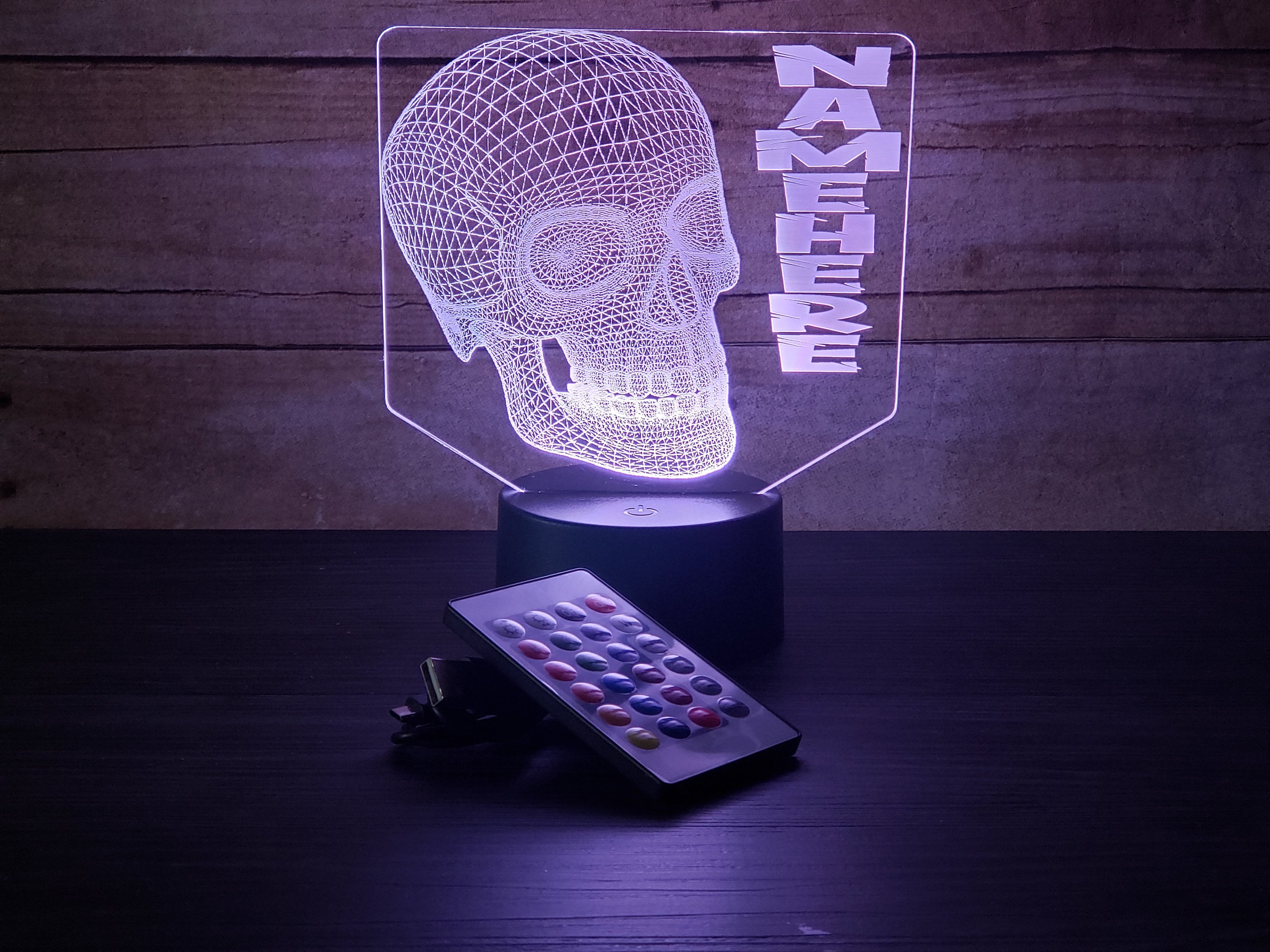 SUPERRUIDALONG 3D Skull Remote Control 16 Color Night Lights