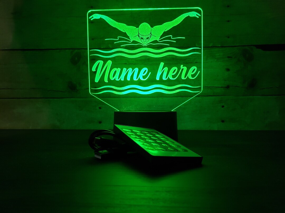 Personalized Swimming LED Night Light: Swimmer Gift, Swim Team Decor - Etsy
