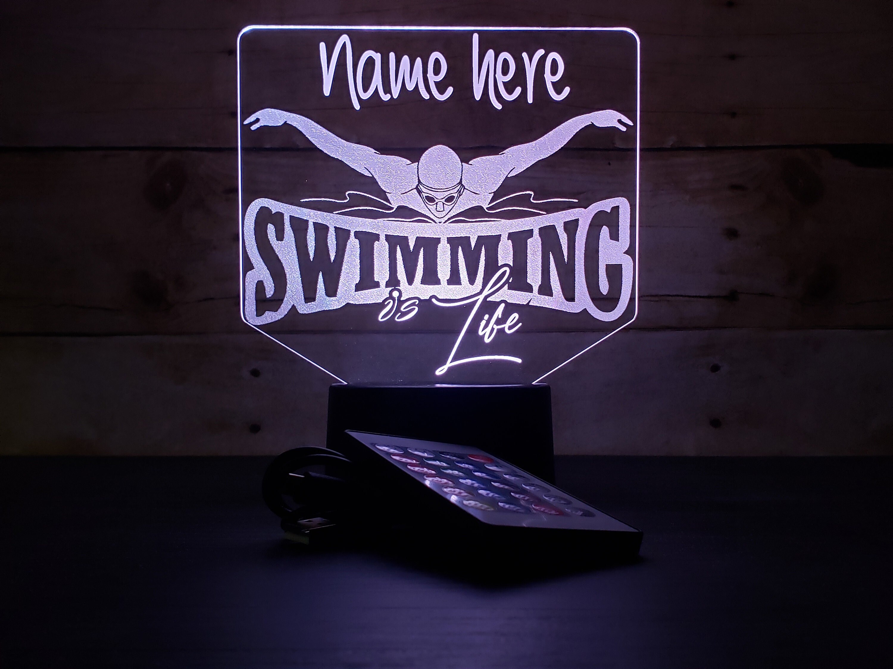 Personalized Swimming LED Night Light: Swim Team Decor - Etsy