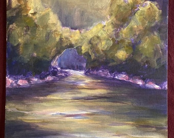 Río Battenkill: pintura al óleo original