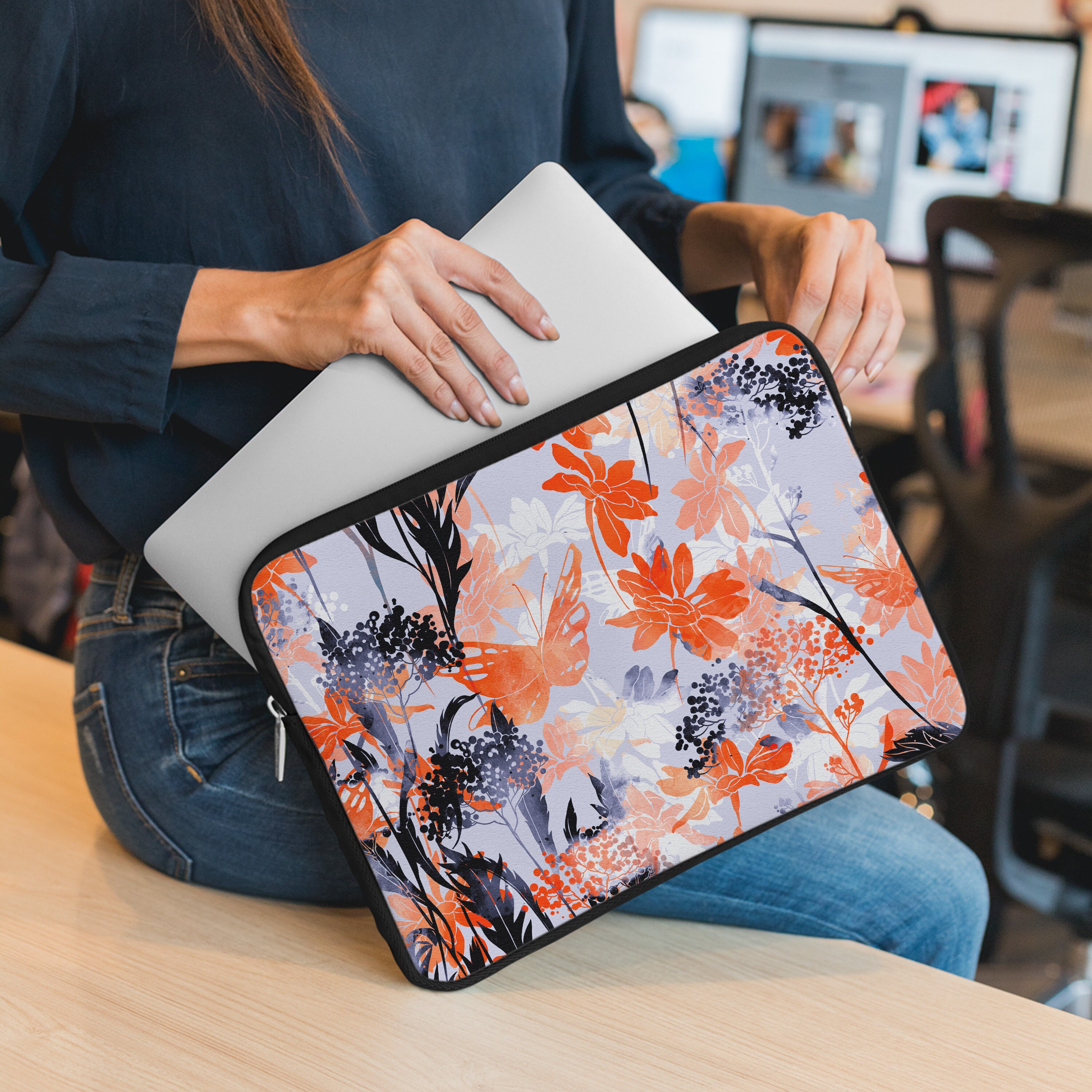 Floral Design Laptop Sleeve Flowers Laptop Sleeve 12 Inch Etsy
