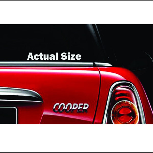 Actual Size Decal / Sticker - Mini Cooper, Fiat, Smart Car