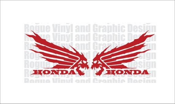 Honda Wings (skulls) Logo Decal / Sticker - Pair!