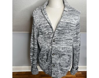 American Eagle Cardigan Sweater 100% Cotton Grey Medium