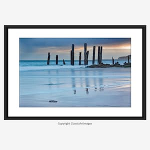 Ocean Sunset Printable Wall Art, Sunset Coastal Print Digital Download, Australian Landscape Photography, Tasmania Seascape Print