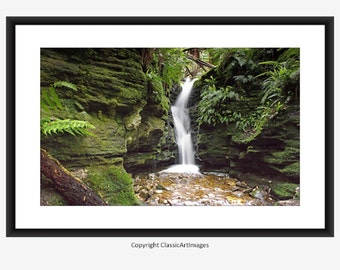 Waterfall Photography Digital Download, Tasmanian Waterfall Print, Landscape Wall Art, Australian Printable Art, Waterfall Instant Download