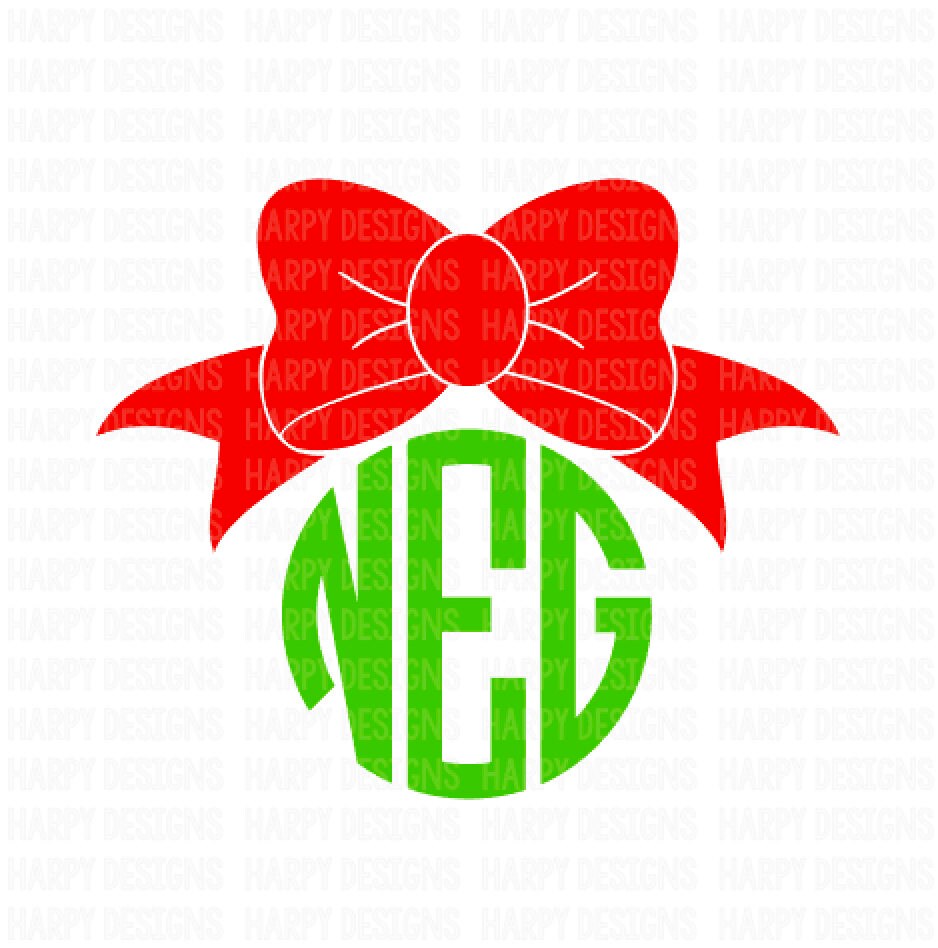 Download Bow Monogram SVG Bow SVG File Cricut Cut Files Silhouette ...