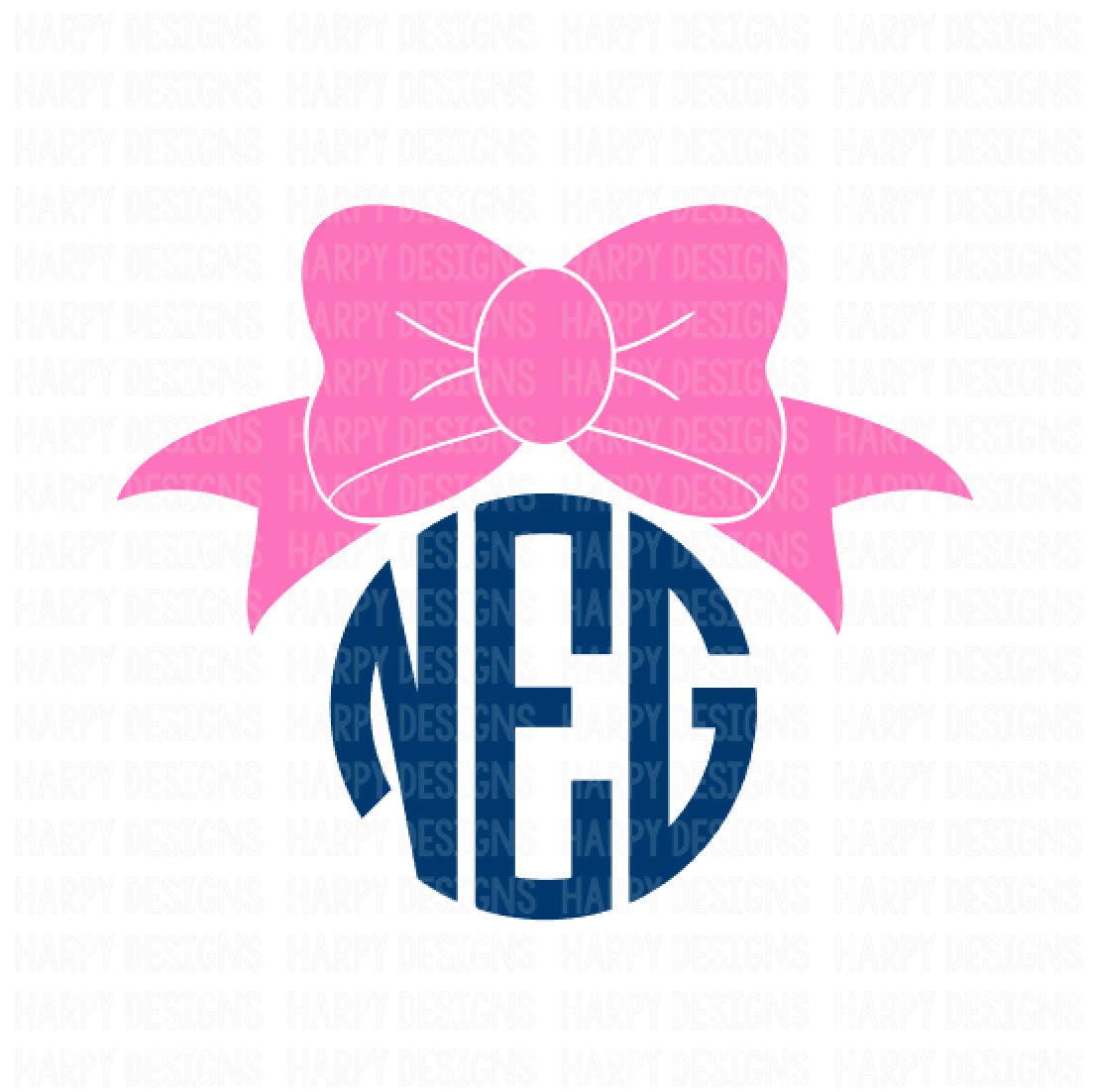 Bow Monogram SVG Bow SVG File Cricut Cut Files Silhouette | Etsy