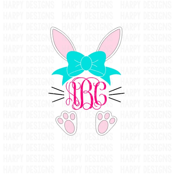 Download Easter Bunny SVG Easter Svg file Bunny Monogram SVG Bunny ...