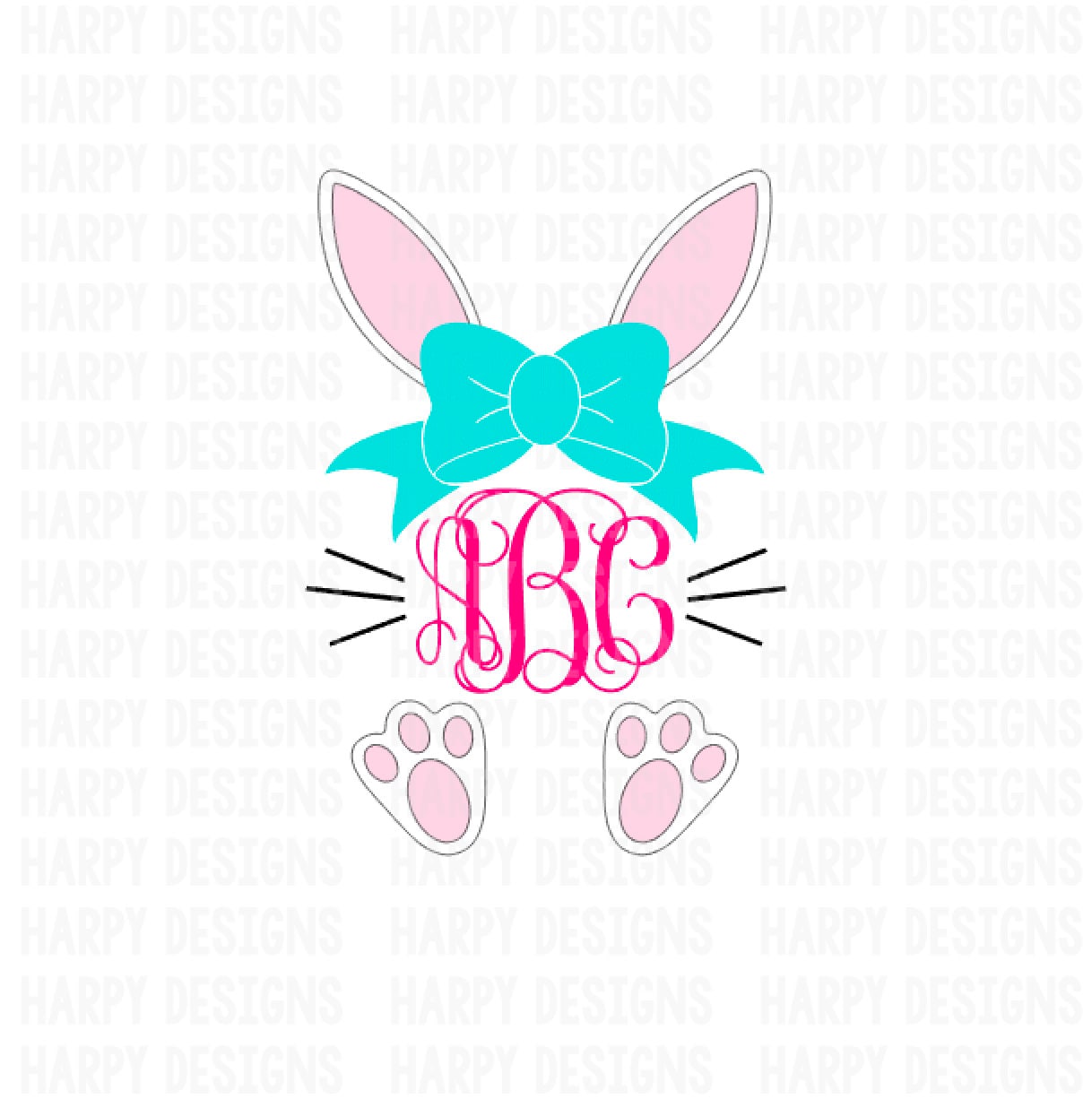 Download Easter Bunny SVG Easter Svg file Bunny Monogram SVG Bunny ...