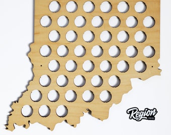 Mapa de la tapa de la cerveza de Indiana
