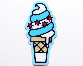Cono de helado de bandera de Chicago Pegatina