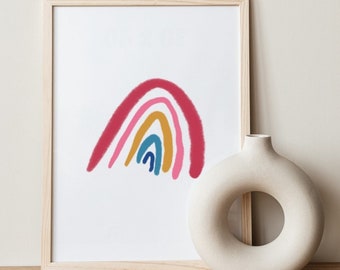 Rainbow nursery print, kids room wall art