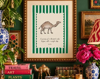 Camel Wall Art Printable, Neutral Nursery Decor, Digital Download, Watercolor Camel