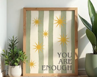 Mid Century Modern Affirmation Print | Retro Starburst Wall Art (Digital Download)