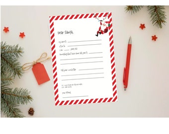 Kids Printable Letter to Santa, PDF download, digital download