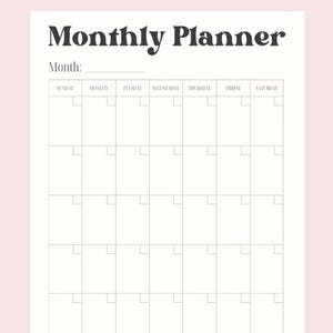 Retro Digital Monthly Planner | Undated Printable PDF | Vintage Aesthetic Calendar | Minimal Layout | GoodNotes & iPad Compatible
