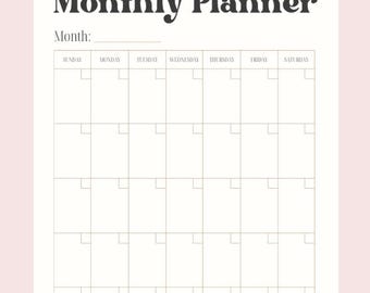 Retro Monthly Planner: Minimalist Vintage Design (Printable PDF)