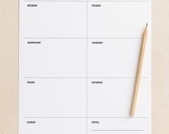 Retro Weekly Planner: Minimalist Vintage Design (Printable PDF)
