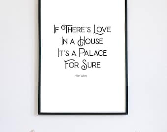 Tom Waits Quote Print: Love Palace Poster (Digital Download)