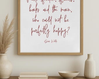Oscar Wilde Quote Print, Freedom Flowers Books Moon, Boho Decor (Digital Download)