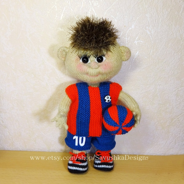 Doll pattern Football Players Knitting Pattern ENGLISH Amigurumi Soccer Players toy Knitting Pattern Knitted doll Footballer