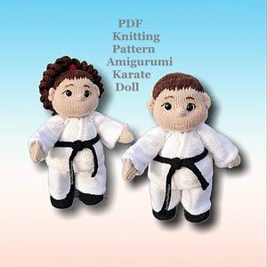 編み物空手人形のパターン：あみぐるみぬいぐるみ（PDFパターン）