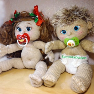 Gebreid babypoppatroon: amigurumi Michael pdf-tutorial (alleen in het Engels)
