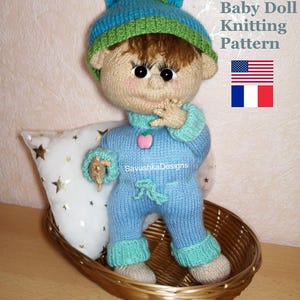 Breipatroon babyjongen, amigurumipatroon, handgemaakt cadeau beginner breier, gevulde poppen, pluche babyspeelgoed, inrichting kinderkamer