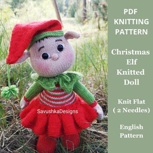 Patrón de elfo, muñeco de amigurumi de gnomo de Papá Noel, patrones de tejido de juguetes, decoración navideña