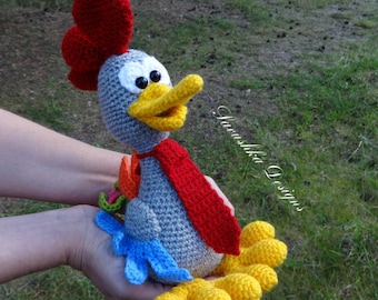 Häkelanleitung Hahn Don Pedro,  amigurumi Häkelmuster,  Amigurumi PDF, Deutsche Anleitung,  DEUTSCH,  ENGLISH