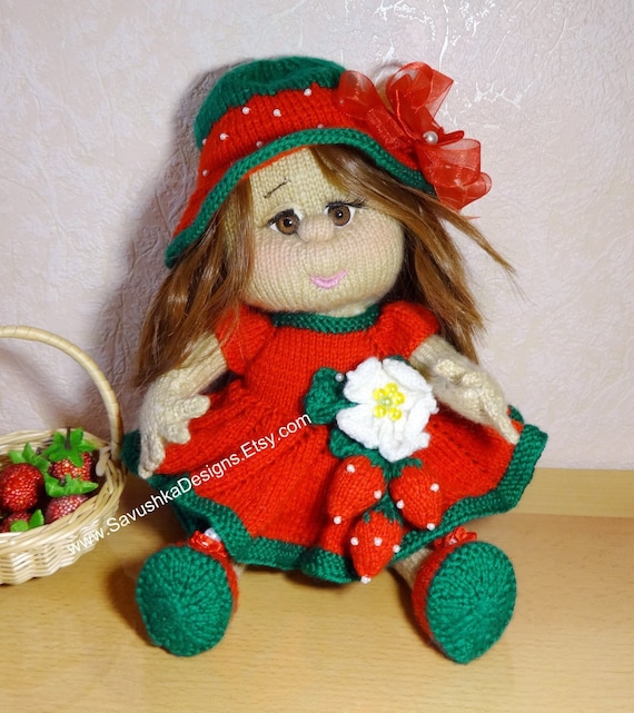 Toy Knitting Patterns Knitted Dolls Strawberry With Sculpted Face And Body Pdf Amigurumi Clothes For Doll 13 Inch 2 Needles Tutorials Toy Knitting Patterns Knitted Dolls Strawberry With Sculpted Face And Body Pdf Amigurumi Clothes For Doll 13 Inch 2 Needles Tutorials