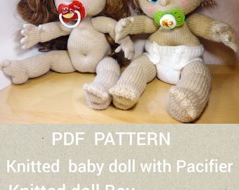 Knitting Doll Amigurumi Babies Pattern Knit Baby Boy Flat PDF in English