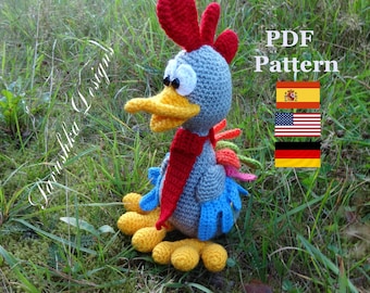 Amigurumi Rooster Crochet Pattern - Stuffed Animal Toy Pattern - Cock Nursery Decor for Easter