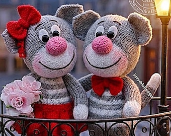 Cat Knitting pattern, Knitted Kitten Amigurumi Plush Animals Toy Clothes PDF English Spanish