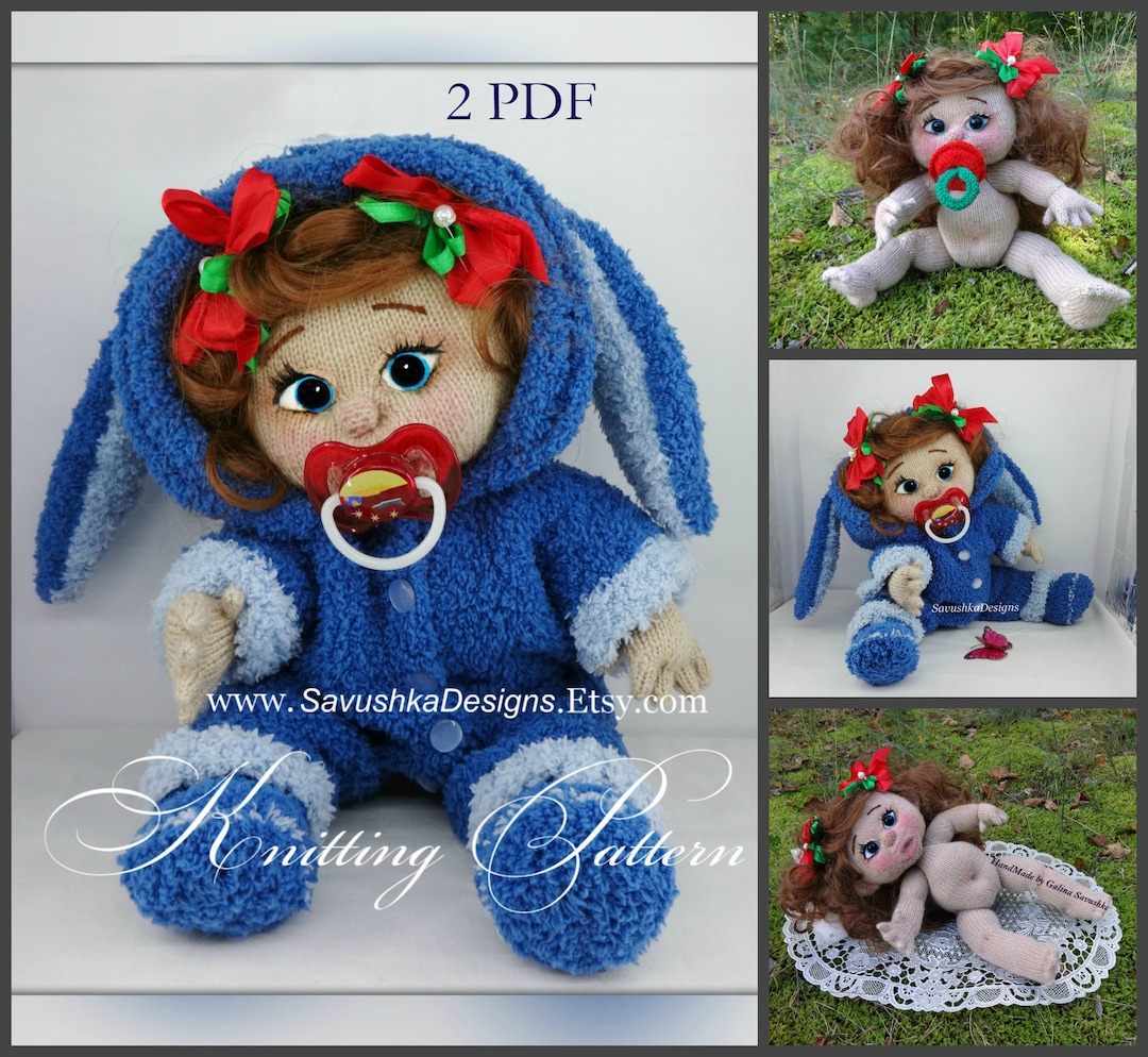 Knitted Doll Pattern Toy Knitting Pattern Baby Doll Michelle Etsy UK