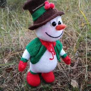Padrão de tricô para boneco de neve - brinquedo de Natal amigurumi - PDF