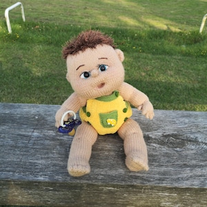 Baby Doll Knitting Pattern, PDF Amigurumi pattern, Stuffed Amigurumi Pacifier, Handmade Soft Knitted gift. DIY Plush toys