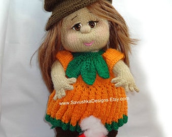 Doll Pattern, Amigurumi Witch Knitting Pattern, Toy knitting pattern for doll with a clothes, pattern Halloween, PDF, by Savushka