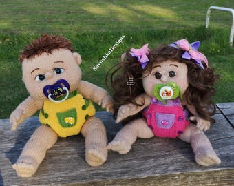 Baby Doll Newborns Knitting Pattern, Amigurumi Toys with Clothes PDF