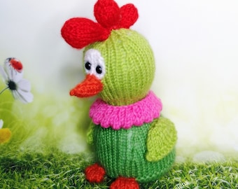 Rooster Knitting pattern for Easter toy, Gift for Girl, Instant Download PDF, Ricki the Rooster, English