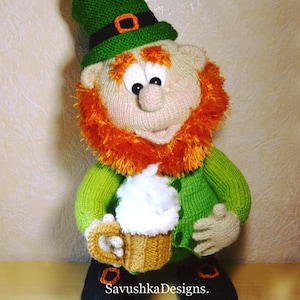 Patrón de tejido de duendecillo para el Día de San Patricio, amigurumi, peluches hechos a mano (PDF, inglés, francés)