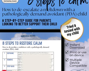 De-escalate PDA meltdown, Help my PDA child, calm a meltdown, Pathological Demand Avoidance, parenting help, Autism parenting help